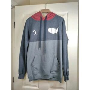 Baseballism Americana Hoodie Men's S Gray Believe In Baseball USA